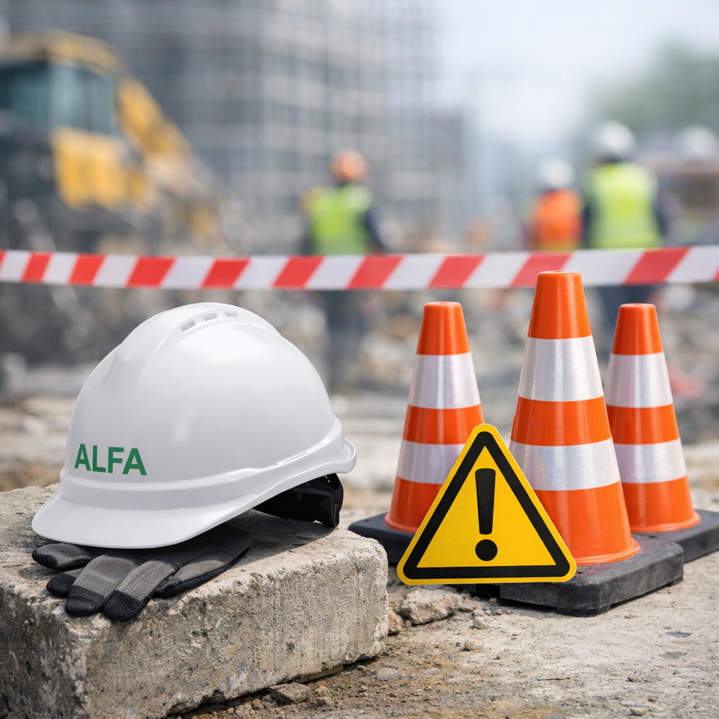 Helmets and Safety Cones in Occupational Safety and Health